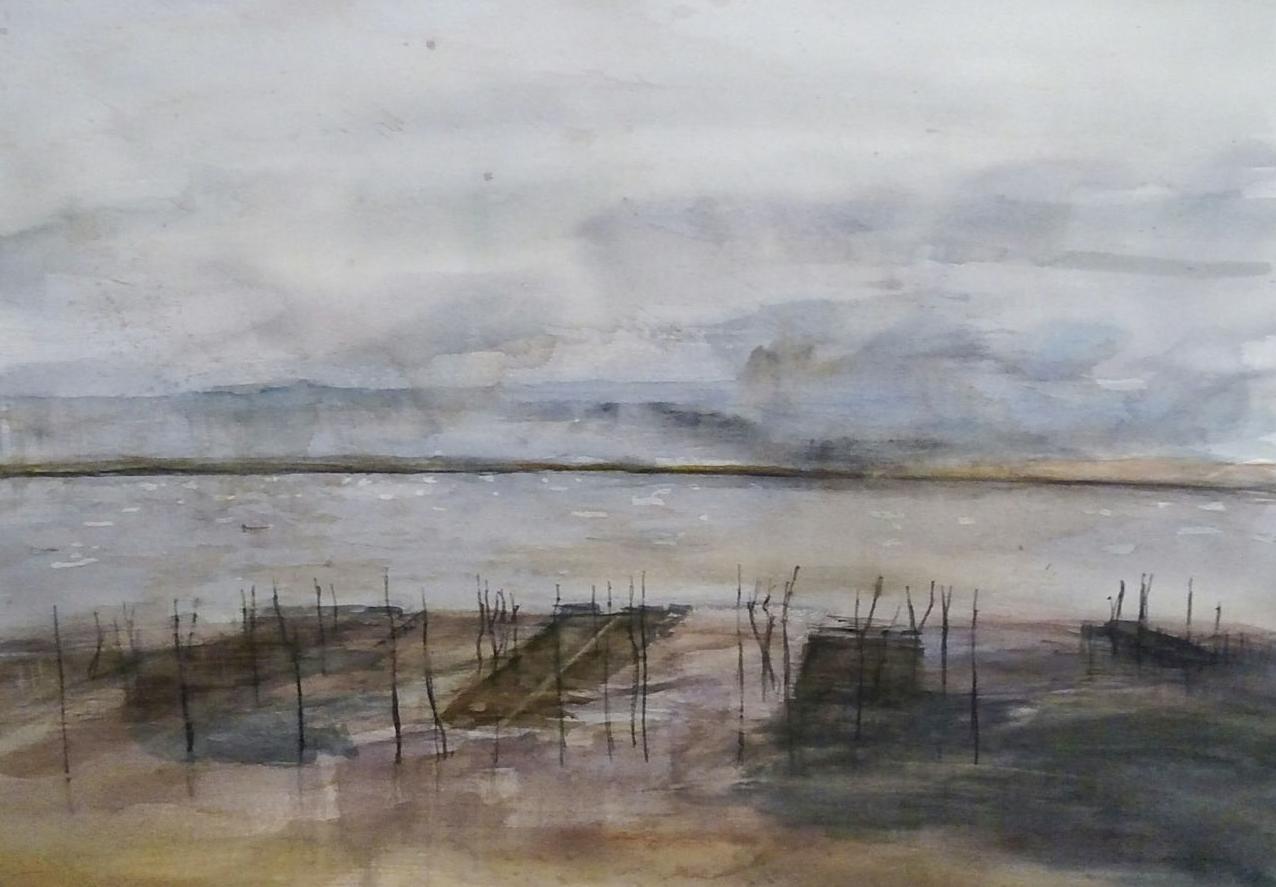 One of Terry Plater's watercolor pieces, on display at the Community Arts Partnership’s ArtSpace. (Photo provided)